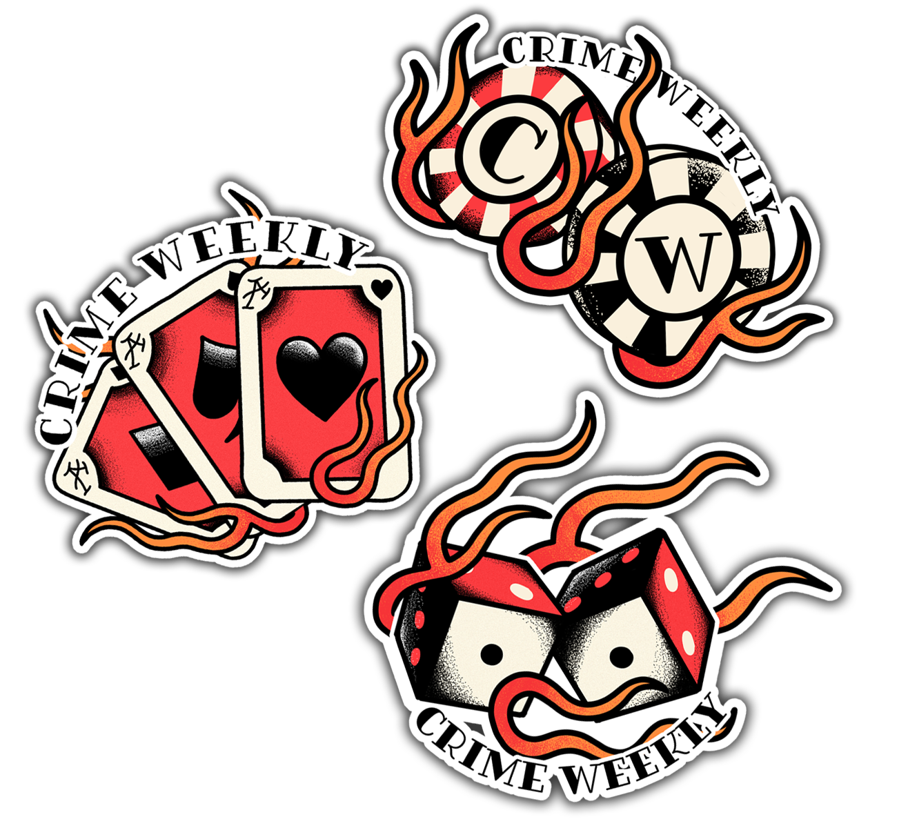 Official Crime Weekly Vegas Sticker Bundle