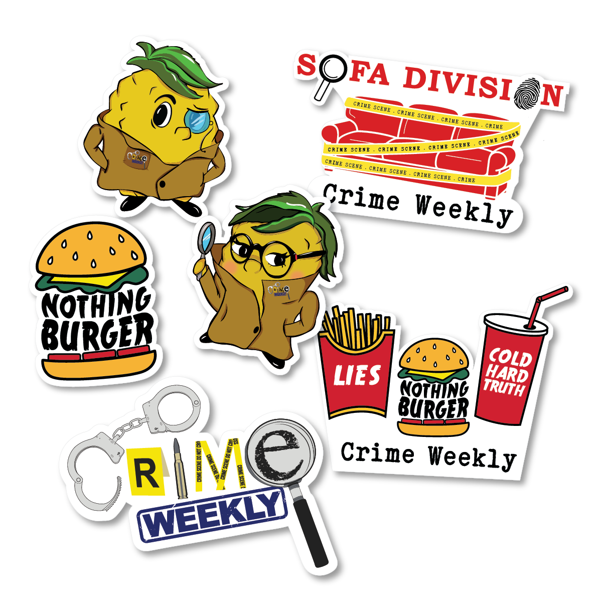 Official Crime Weekly Sticker Bundle